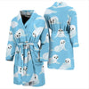 Sea Lion Cute Pattern Print Design 03 Men Bathrobe-JORJUNE.COM