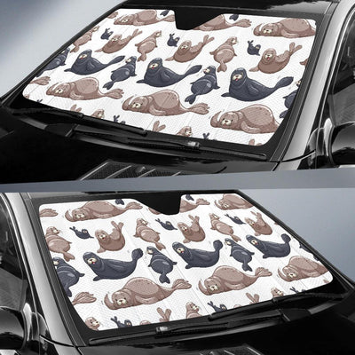 Sea Lion Pattern Print Design 02 Car Sun Shades-JORJUNE.COM