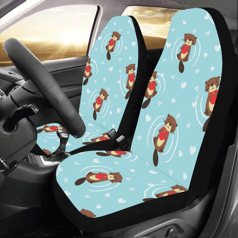 Sea Otter Cute Pattern Print Design 04 Car Seat Covers (Set of 2)-JORJUNE.COM