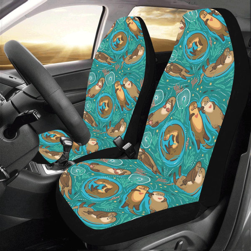 Sea Otter Pattern Print Design 01 Car Seat Covers (Set of 2)-JORJUNE.COM