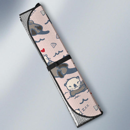 Sea Otter Pattern Print Design 02 Car Sun Shades-JORJUNE.COM