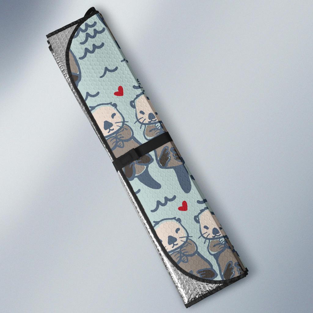 Sea Otter Pattern Print Design 03 Car Sun Shades-JORJUNE.COM