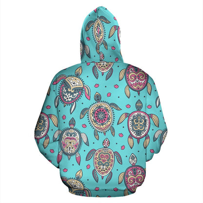 Sea Turtle Art Pattern All Over Print Hoodie