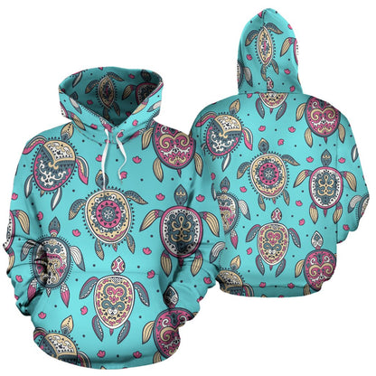 Sea Turtle Art Pattern All Over Print Hoodie