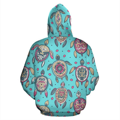 Sea Turtle Art Pattern All Over Zip Up Hoodie