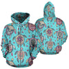 Sea Turtle Art Pattern All Over Zip Up Hoodie