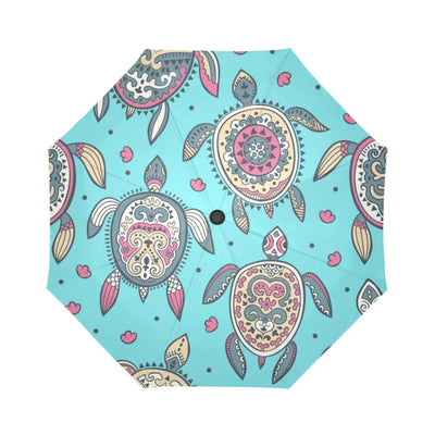 Sea Turtle Art Pattern Automatic Foldable Umbrella