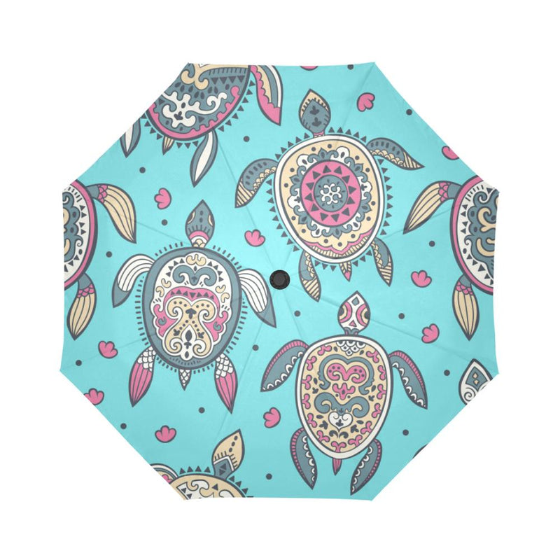 Sea Turtle Art Pattern Automatic Foldable Umbrella