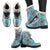 Sea Turtle Art Pattern Faux Fur Leather Boots