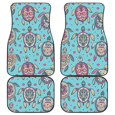 Sea Turtle Art Pattern Front and Back Car Floor Mats