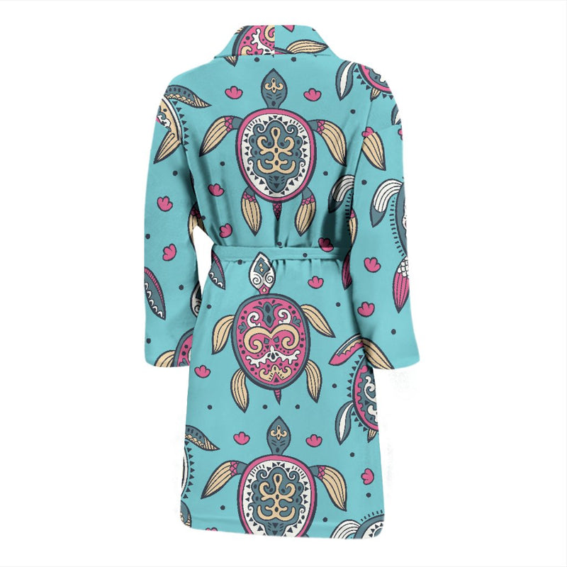 Sea Turtle Art Pattern Men Bath Robe