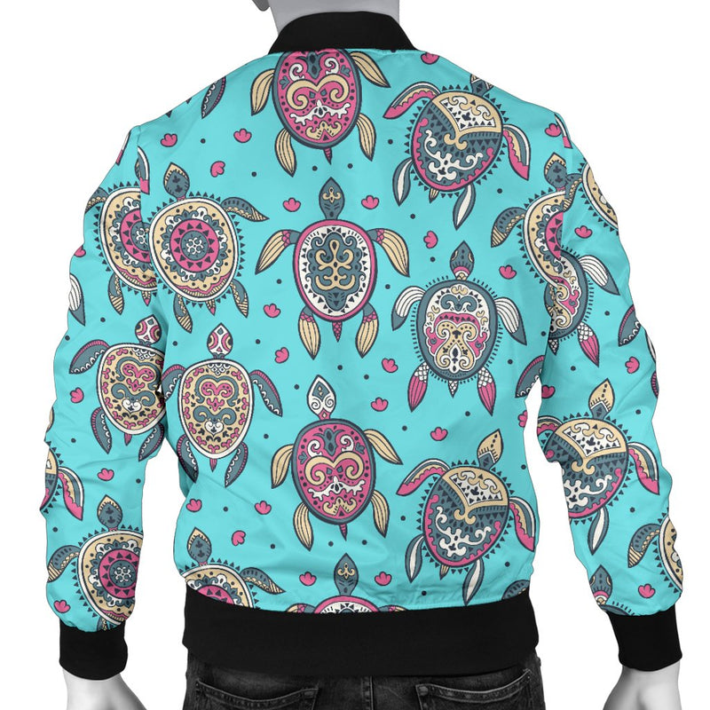 Sea Turtle Art Pattern Men Casual Bomber Jacket