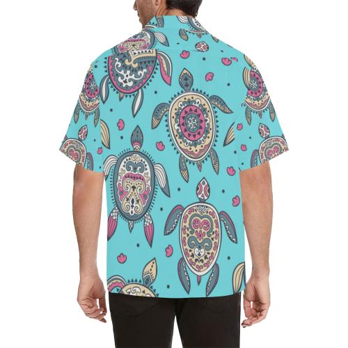 Sea Turtle Art Pattern Men Hawaiian Shirt