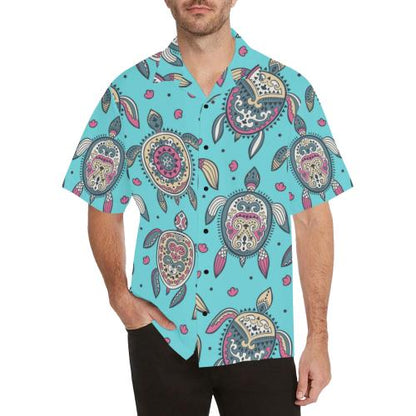 Sea Turtle Art Pattern Men Hawaiian Shirt
