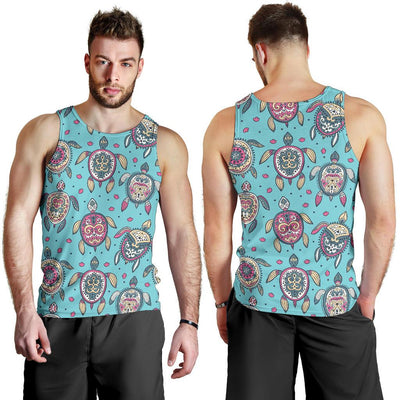 Sea Turtle Art Pattern Men Tank Top