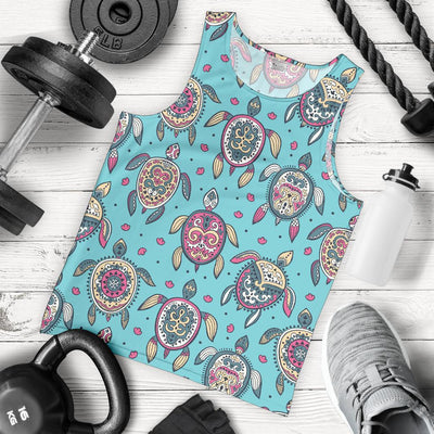 Sea Turtle Art Pattern Men Tank Top