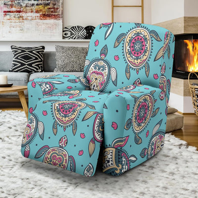 Sea Turtle Art Pattern Recliner Slipcover-JORJUNE.COM