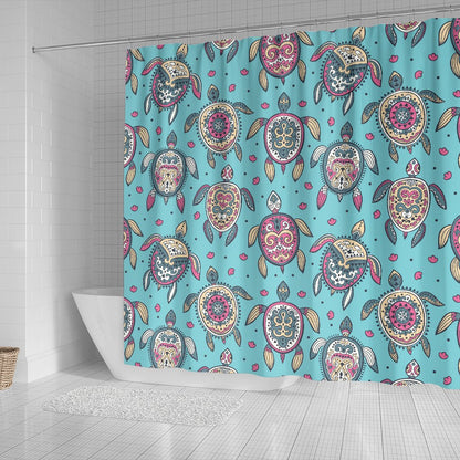 Sea Turtle Art Pattern Shower Curtain