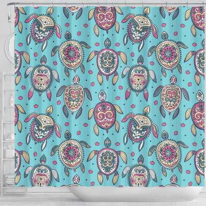 Sea Turtle Art Pattern Shower Curtain