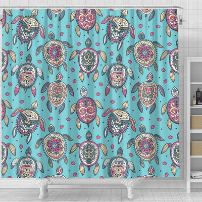 Sea Turtle Art Pattern Shower Curtain