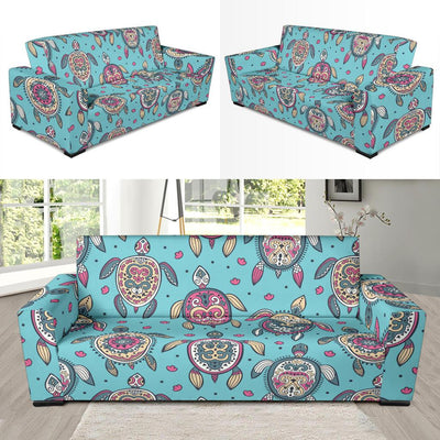 Sea Turtle Art Pattern Sofa Slipcover-JORJUNE.COM