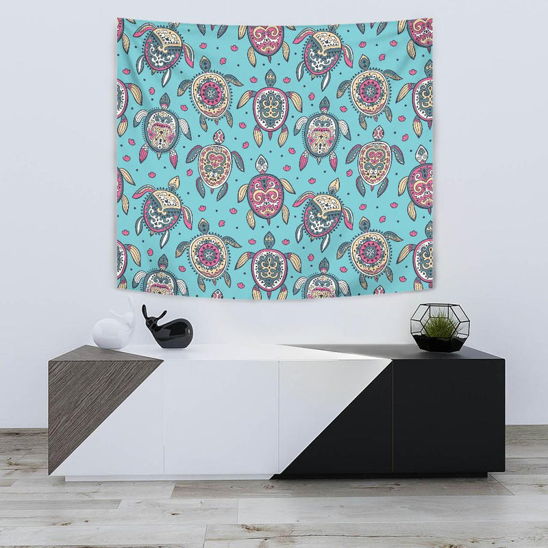 Sea Turtle Art Pattern Tapestry