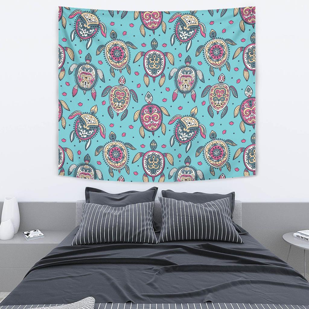 Sea Turtle Art Pattern Tapestry