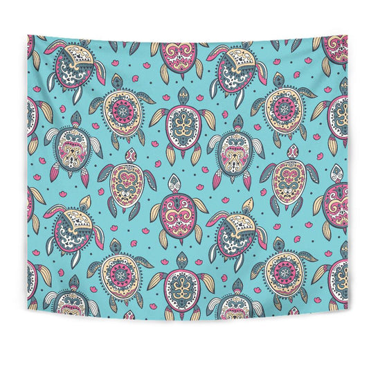 Sea Turtle Art Pattern Tapestry