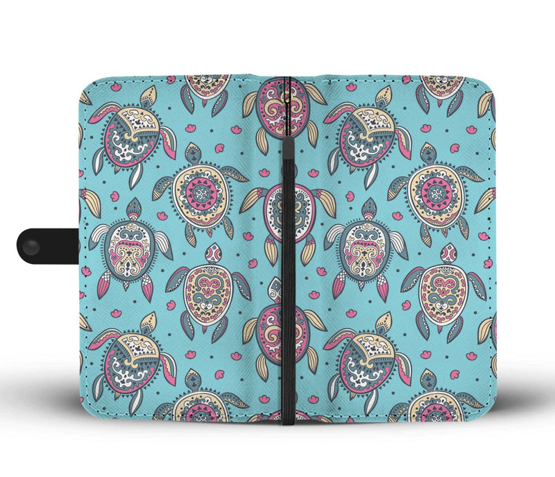 Sea Turtle Art Pattern Wallet Phone Case