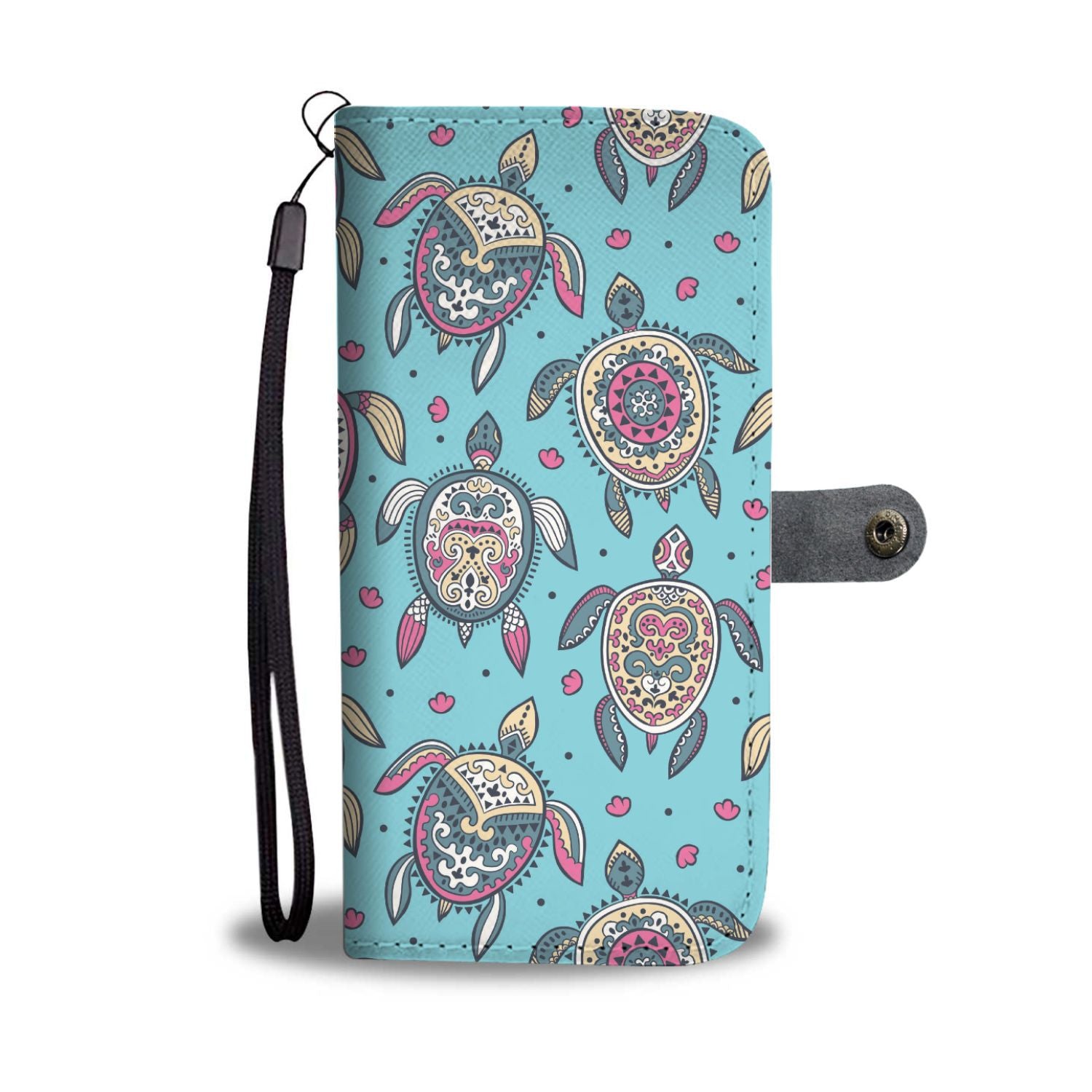 Sea Turtle Art Pattern Wallet Phone Case