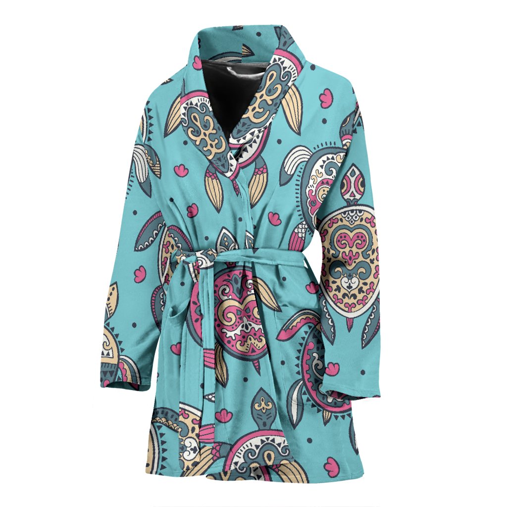 Sea Turtle Art Pattern Women Bath Robe