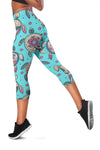 Sea Turtle Art Pattern Women Capris