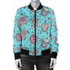 Sea Turtle Art Pattern Women Casual Bomber Jacket