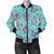 Sea Turtle Art Pattern Women Casual Bomber Jacket