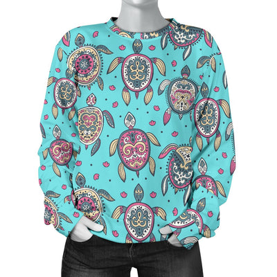 Sea Turtle Art Pattern Women Crewneck Sweatshirt