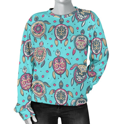 Sea Turtle Art Pattern Women Crewneck Sweatshirt