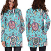 Sea Turtle Art Pattern Women Hoodie Dress