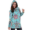 Sea Turtle Art Pattern Women Hoodie Dress