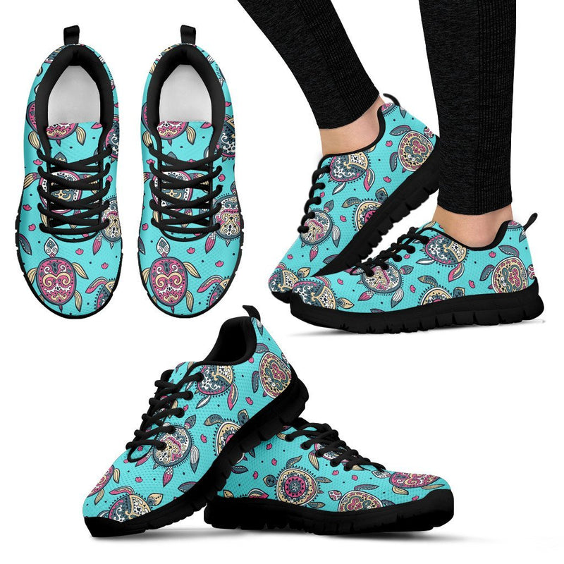 Sea Turtle Art Pattern Women Sneakers