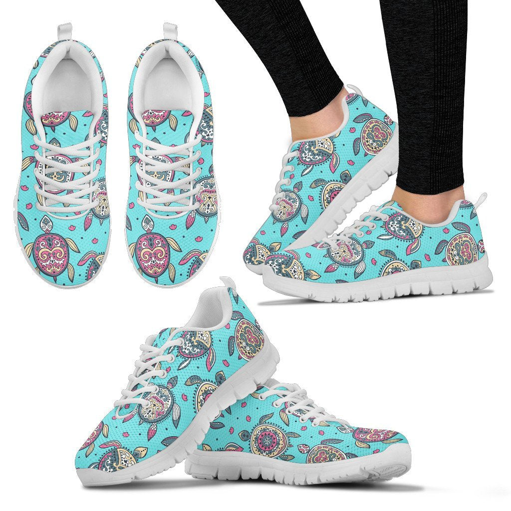 Sea Turtle Art Pattern Women Sneakers