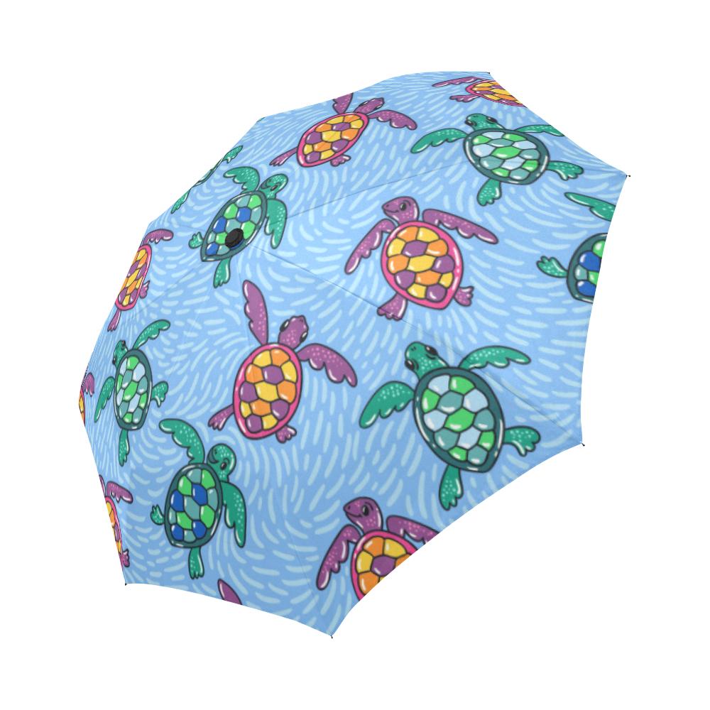 Sea Turtle Baby Pattern Automatic Foldable Umbrella