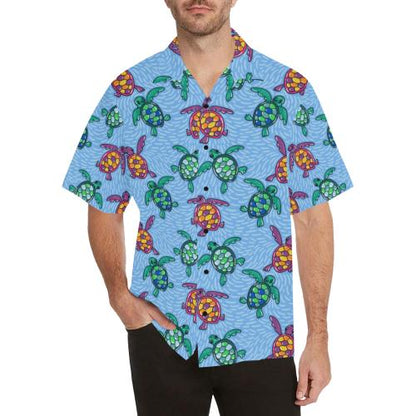 Sea Turtle Baby Pattern Men Hawaiian Shirt