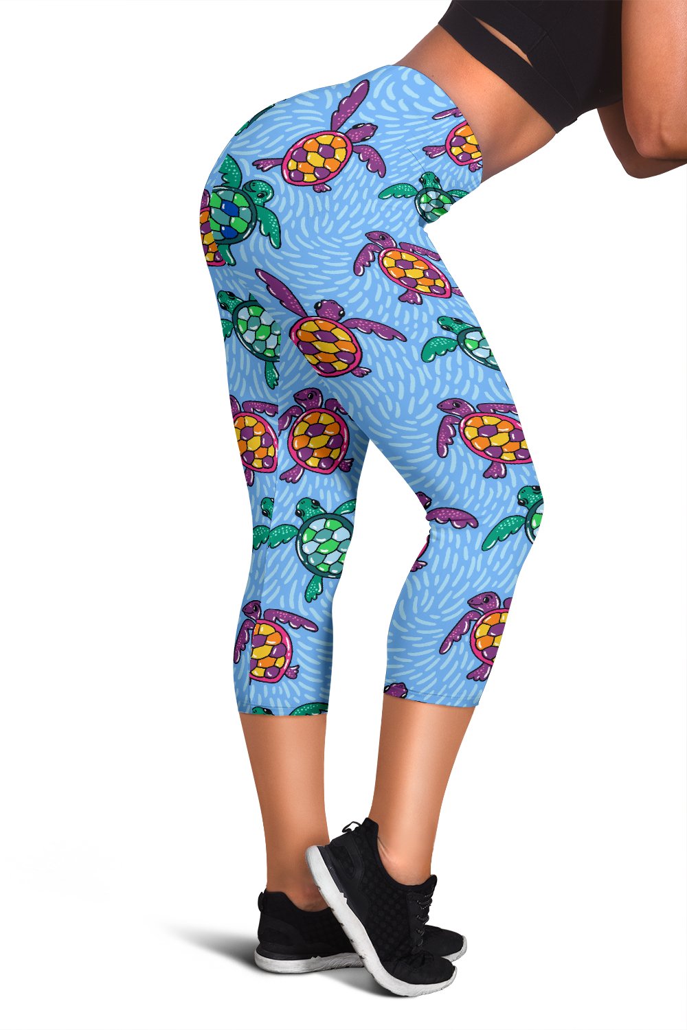 Sea Turtle Baby Pattern Women Capris