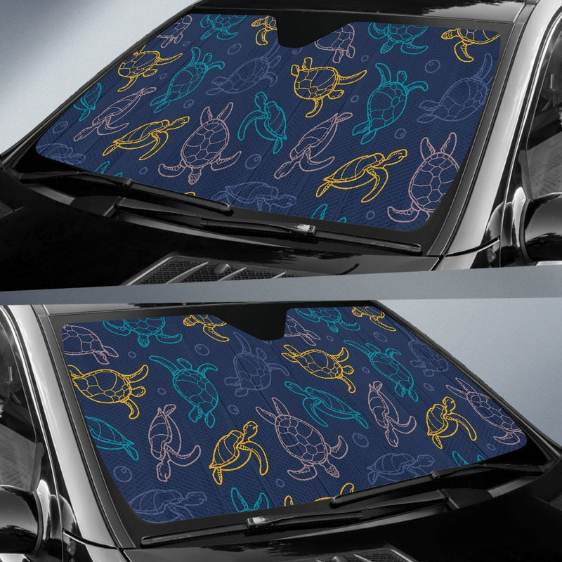 Sea Turtle Baby Print Car Sun Shade-JorJune