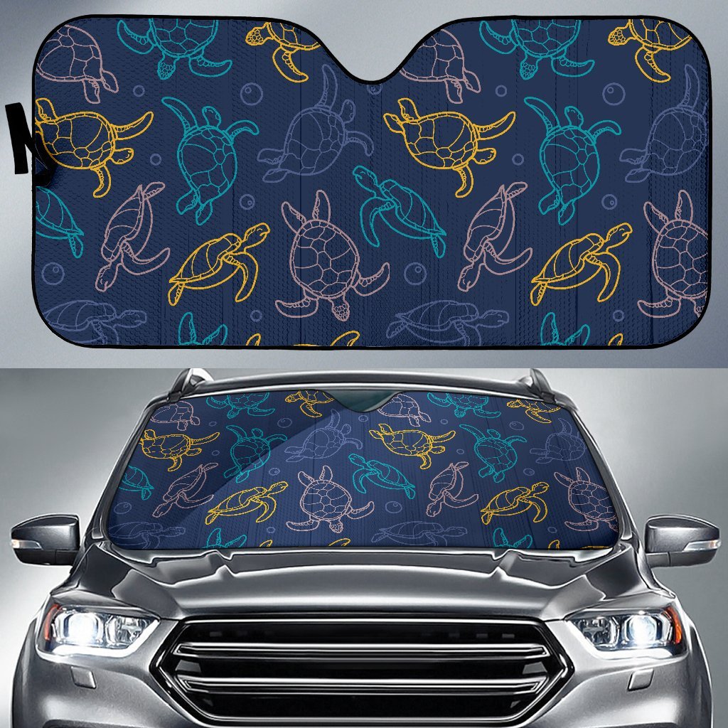 Sea Turtle Baby Print Car Sun Shade-JorJune