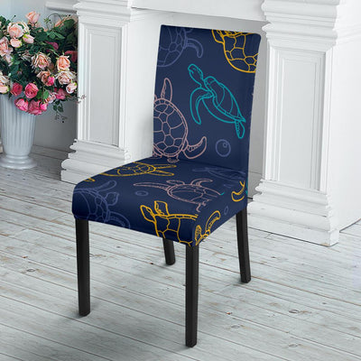 Sea Turtle Baby Print Dining Chair Slipcover-JORJUNE.COM