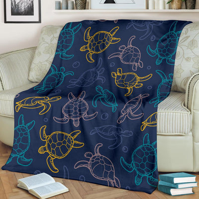 Sea Turtle Baby Print Fleece Blanket