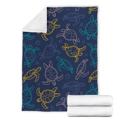 Sea Turtle Baby Print Fleece Blanket