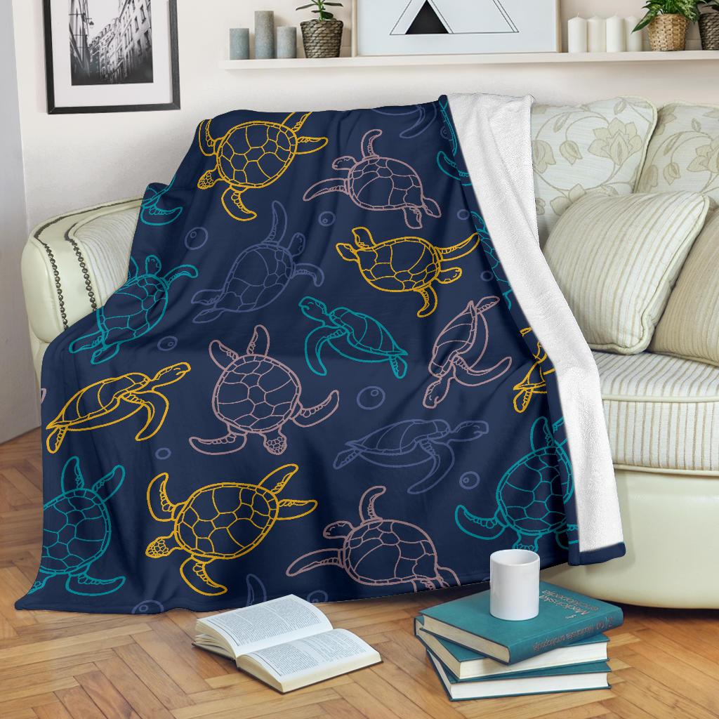 Sea Turtle Baby Print Fleece Blanket