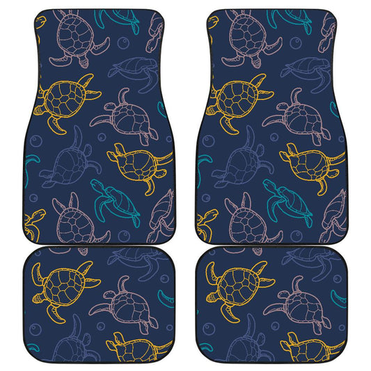 Sea Turtle Baby Print Front and Back Car Floor Mats